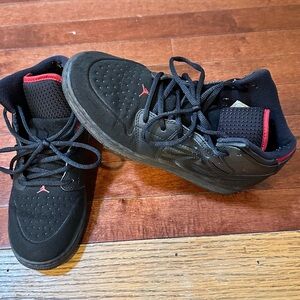 Jordan Black and Red High-Top Sneakers